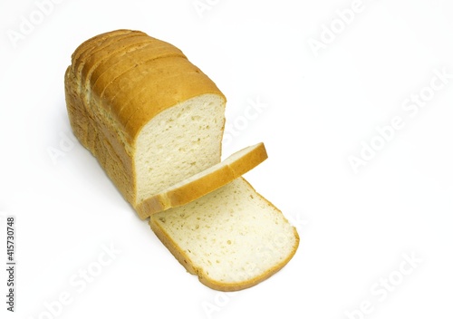 Gluten free sliced ​​bread on white background
