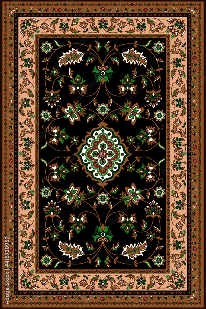 European retro element carpet vector