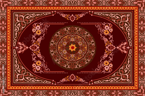 European retro element carpet vector