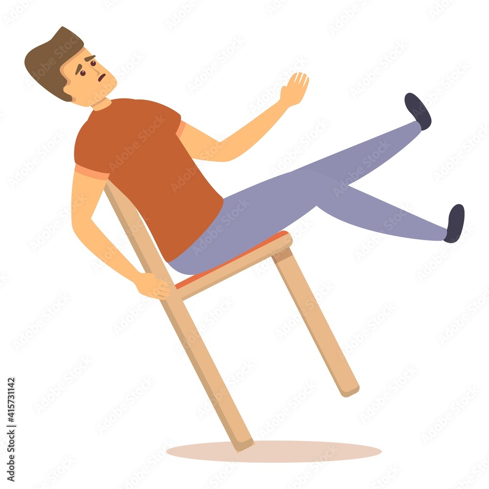 Careless man on chair icon. Cartoon of careless man on chair vector icon for web design isolated on white background Careless man on chair icon. Cartoon of careless man on chair vector icon for web design isolated on white background