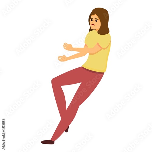 Careless woman icon. Cartoon of careless woman vector icon for web design isolated on white background