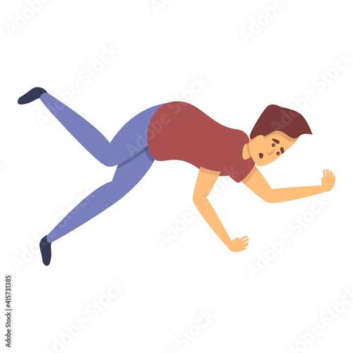 Careless boy on street icon. Cartoon of careless boy on street vector icon for web design isolated on white background