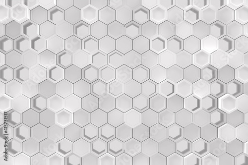 Fototapeta Naklejka Na Ścianę i Meble -  Abstract geometric background made of chaotic hexagonal surface polygons.
