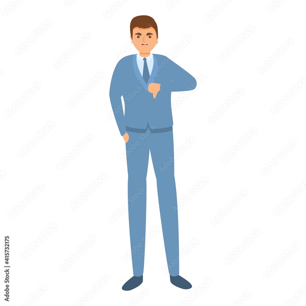 Dislike businessman icon. Cartoon of dislike businessman vector icon for web design isolated on white background