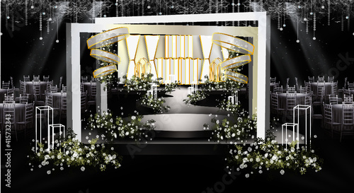 White wedding stage