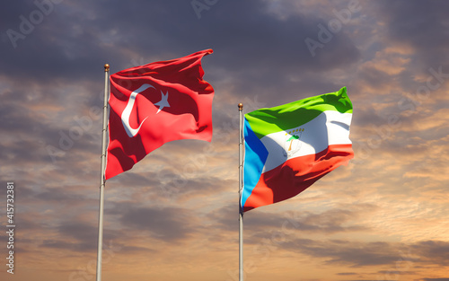 Flags of Turkey and Equatorial Guinea.