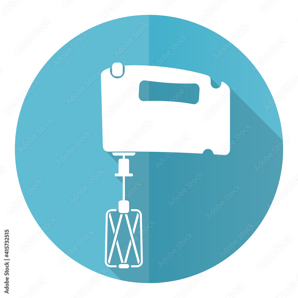 Kitchen mixer blue icon, flat design vector illustration in eps 10 for webdesign and mobile applications Kitchen mixer blue icon, flat design vector illustration in eps 10 for webdesign and mobile applications