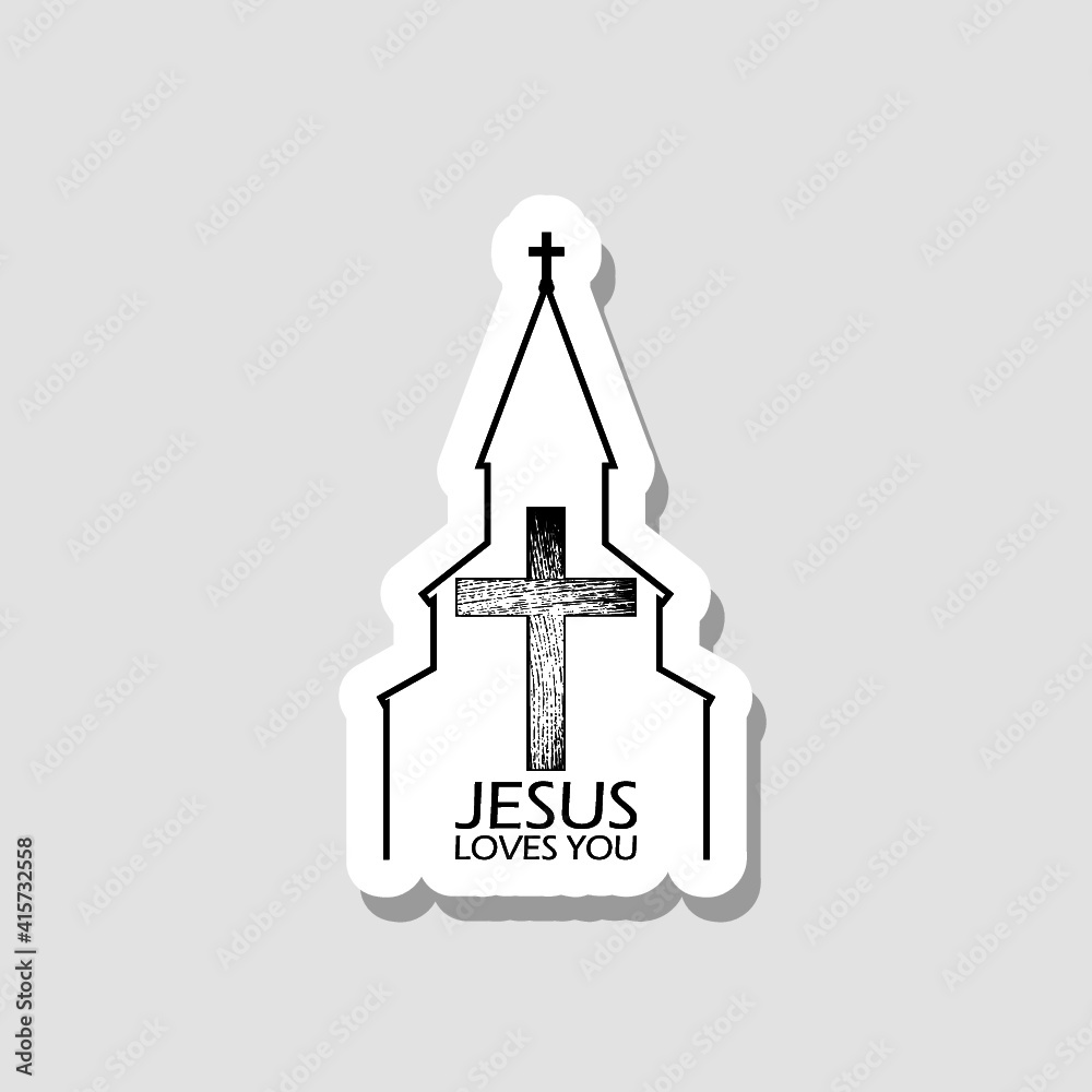 Jesus loves you sign sticker icon Jesus loves you sign sticker icon