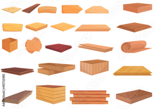 Plywood icon. Cartoon of plywood vector icon for web design isolated on white background