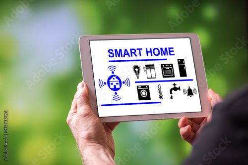 Smart home concept on a tablet