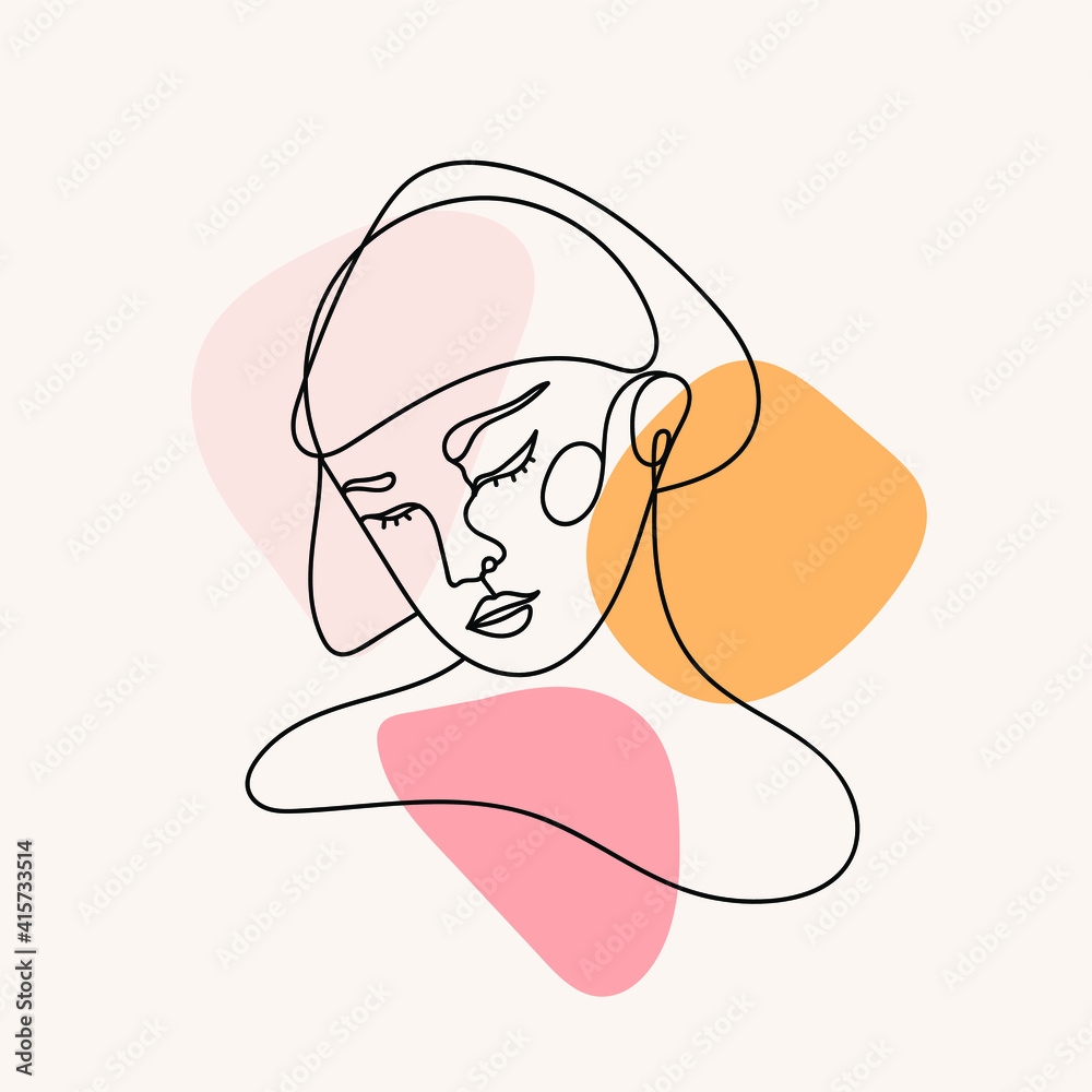 Abstract line avatar decorative painting Abstract line avatar decorative painting