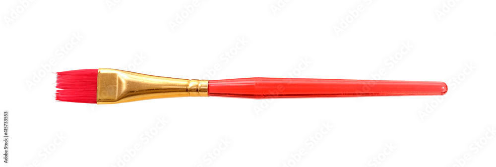 Fototapeta premium Red finishing brush isolated on white background