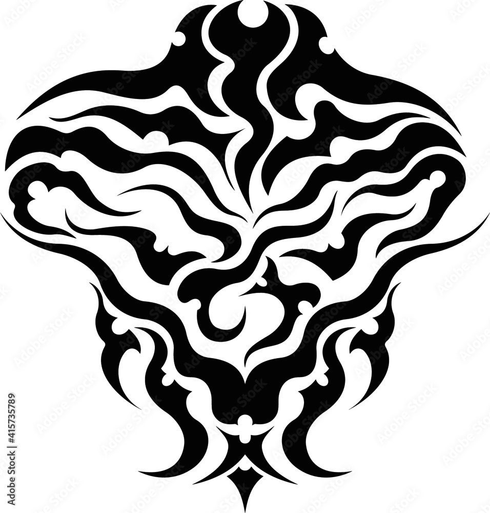 Vector symbol, ornament, tattoo. beautiful vector illustration. Drawings on the body, ancient symbols.	