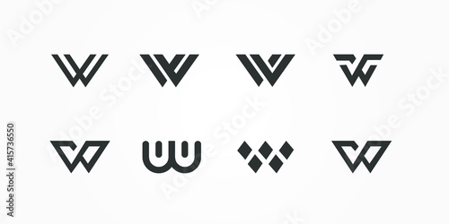 W alphabet letter vector symbol logo