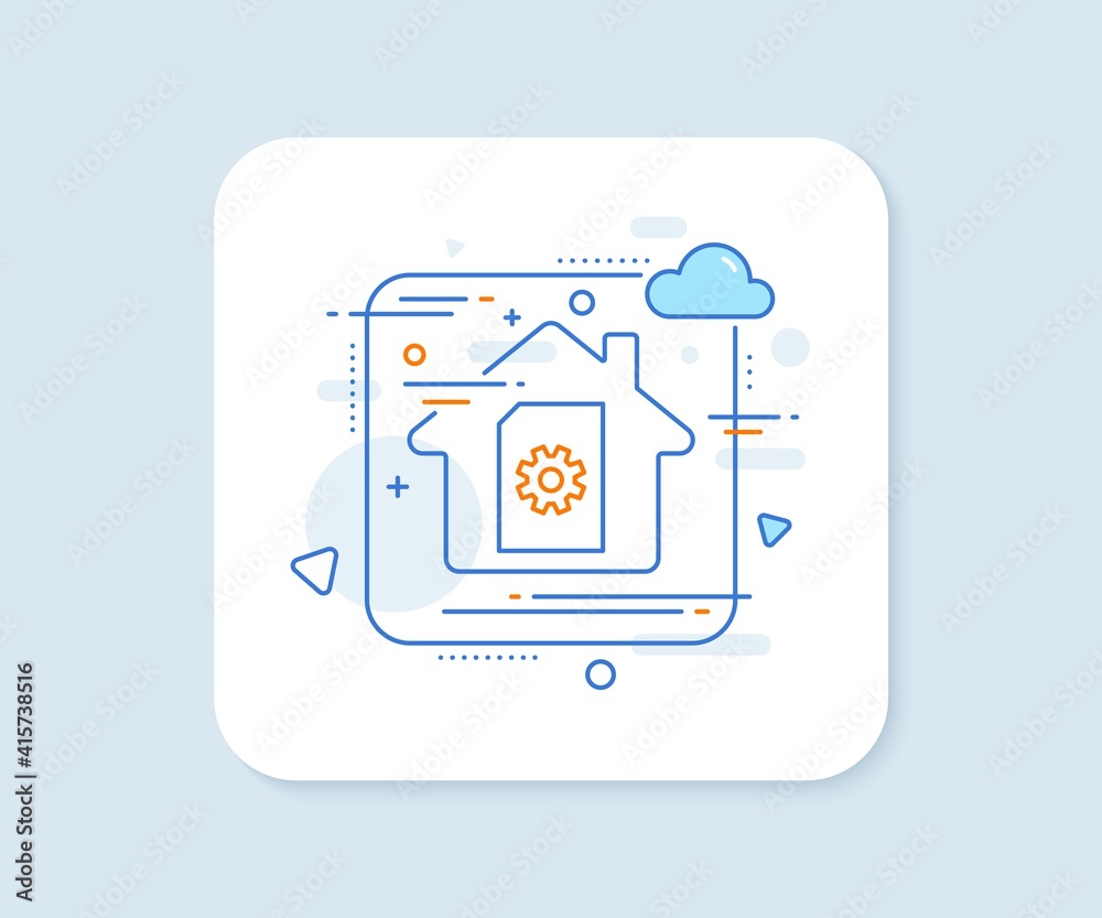 Document Management line icon. Abstract vector button. Information File with Cogwheel sign. Paper page concept symbol. File Management line icon. Home concept badge. Vector Document Management line icon. Abstract vector button. Information File with Cogwheel sign. Paper page concept symbol. File Management line icon. Home concept badge. Vector