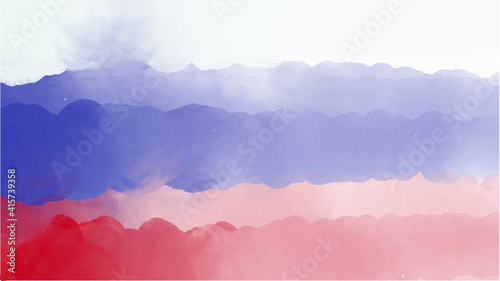 Russia watercolor flag, flag concept, vector.