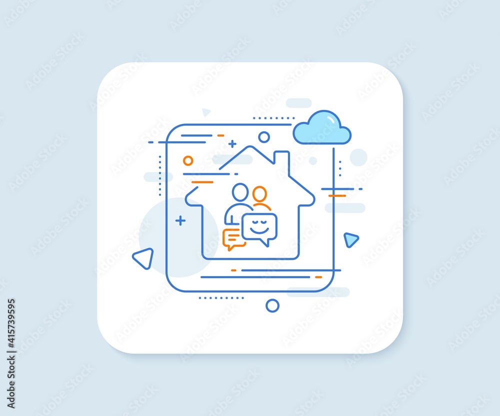 Group of Men line icon. Abstract vector button. Human communication symbol. Teamwork sign. Communication line icon. Home concept badge. Vector Group of Men line icon. Abstract vector button. Human communication symbol. Teamwork sign. Communication line icon. Home concept badge. Vector