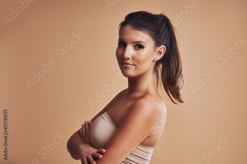 Beautiful woman isolated over background