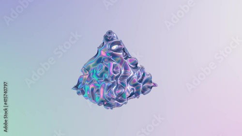 3D abstract animation . Smooth liquid shape. Trendy Colorful Fluid Abstraction Flow. Motion design element. 3D render. Seamless loop.