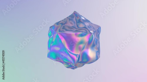 3D abstract animation . Smooth liquid shape. Trendy Colorful Fluid Abstraction Flow. Motion design element. 3D render. Seamless loop.