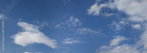 Panoramic view of blue sky with white clouds