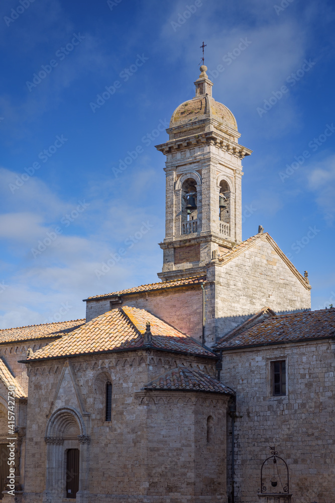 Detail of the the Collegiate Church of Saints Quirico and Julietta (Pieve dei Santi Quirico e Giulitta), Sano Quirico d'Orcia, Italy