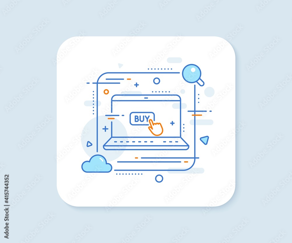 Click to Buy line icon. Abstract vector button. Online Shopping sign. E-commerce processing symbol. Buy button line icon. Laptop concept badge. Vector Click to Buy line icon. Abstract vector button. Online Shopping sign. E-commerce processing symbol. Buy button line icon. Laptop concept badge. Vector