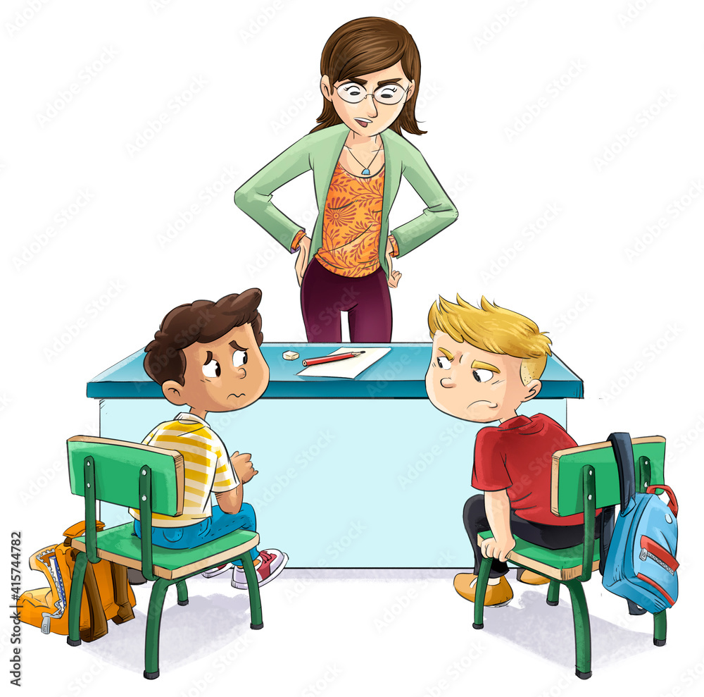 two students working clipart