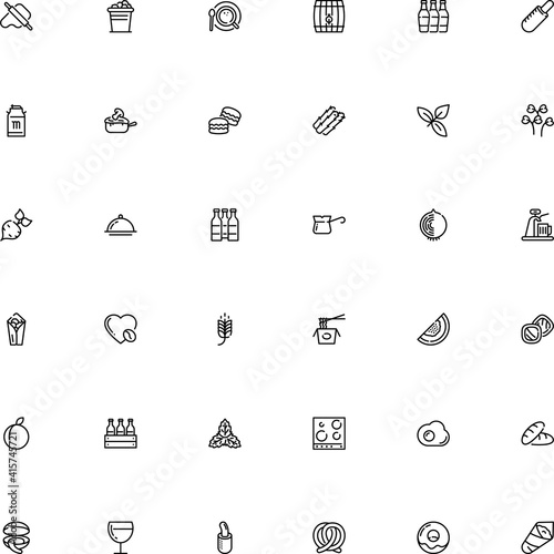 icon vector icon set such as: delicacy, badge, scrambled, latte, donut, flavor, clean, morning, love, almond, old, sushi, corn, street, pack, temaki, card, egg, tank, harvest, tray, fisherman