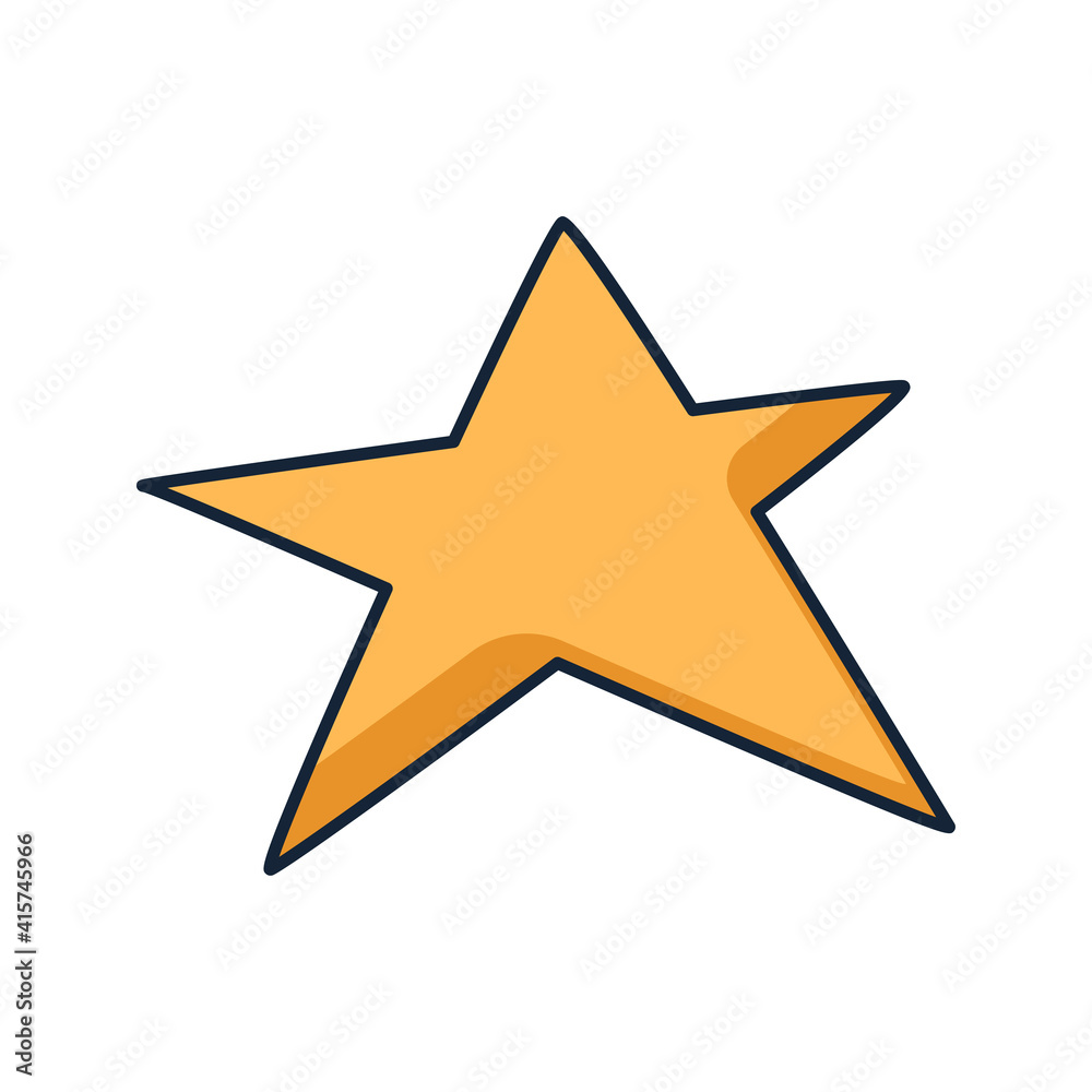 Obraz premium star cartoon space doodle hand drawn concept design vector art kawaii illustration