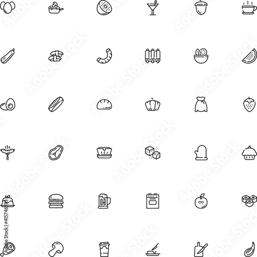 icon vector icon set such as: container, ditalini, styrofoam, tree, spicy, egg, water, sliced, heat, cube, hamburger, plastic, material, italian cuisine, vermicelli, takeout, burn, tea, fungi