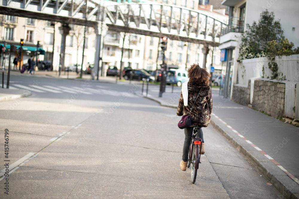 bicycle on the street in the city bicycle on the street in the city