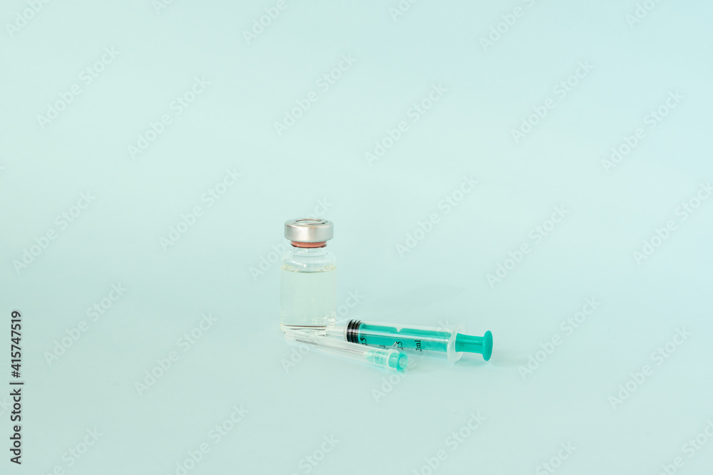 Coronavirus Vaccine bottle Corona Virus COVID-19 , Close-up medical syringe with a vaccine Coronavirus Vaccine bottle Corona Virus COVID-19 , Close-up medical syringe with a vaccine