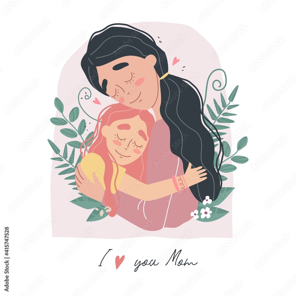 Mothers Day greeting card. I love you Mom Mothers Day greeting card. I love you Mom