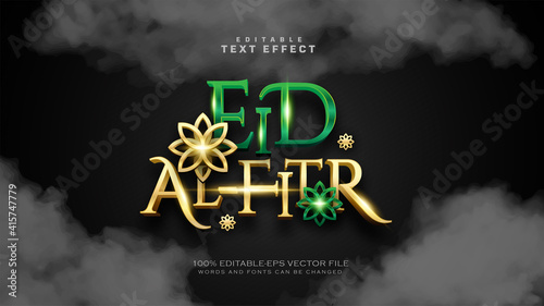 Luxury eid Al Fitr or Eid Mubarak Text Effect