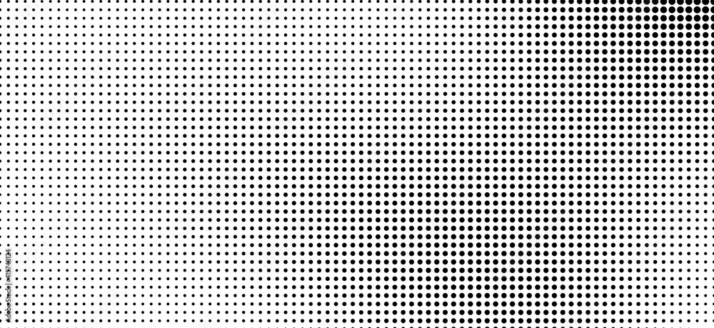 The halftone texture is monochrome. Chaotic waves of black dots on a white background The halftone texture is monochrome. Chaotic waves of black dots on a white background