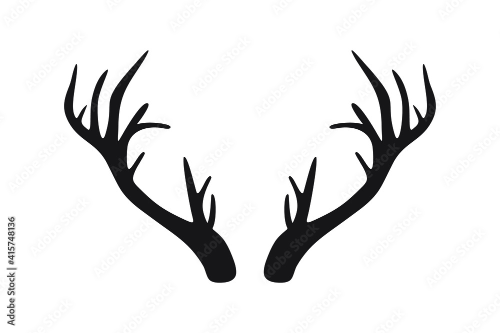 Deer antlers or horns vector illustration.