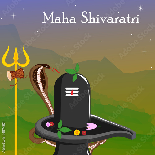 Lord Shiva the Hindu God for religious Shivratri background