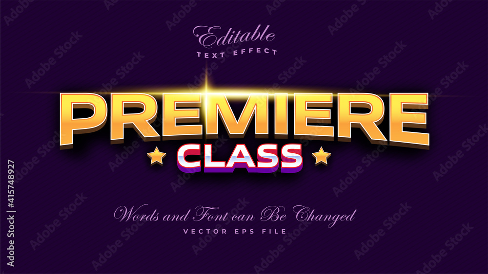 Fototapeta premium Premiere Class Text Effect
