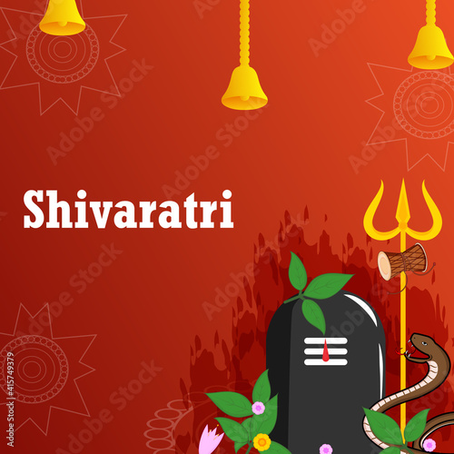 Lord Shiva the Hindu God for religious Shivratri background in vector