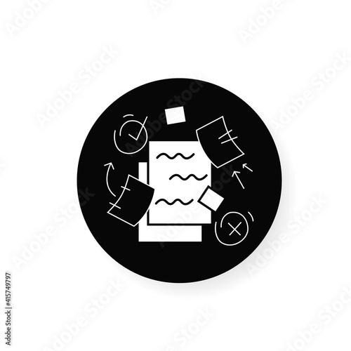 To do list flat icon. To do plan with distraction elements filled flat sign. Concept of mind focus, time and attention management and distraction ignoring