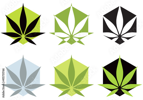 ILLUSTRATION DESIGN DE FEUILLE DE CANNABIS DE CHANVRE
