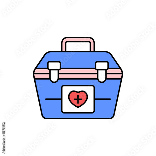 Box container color line icon. Donor program.