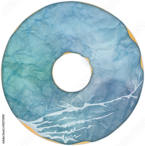 Donut with crumpled paper texture