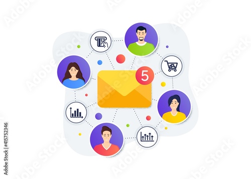 Credit card, Diagram graph and Internet shopping icons simple set. Teamwork messages banner. Employee remote work. Growth chart sign. Atm payment, Presentation chart, Cart with purchases. Vector