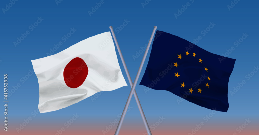 Euと日本の旗 Stock Vector Adobe Stock