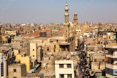 Old Cairo view, Egypt. Old street of arabish Cairo, Egypt photo