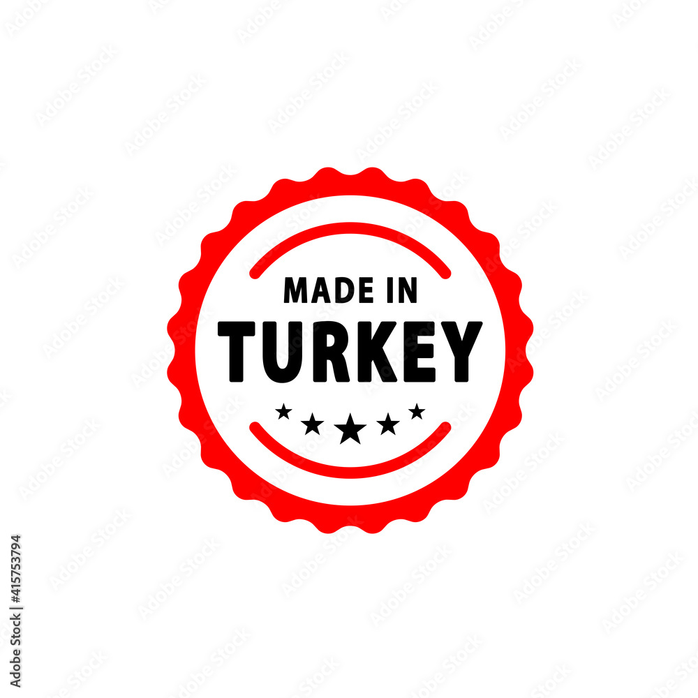 Made in Turkey stamp, label. Vector illustration