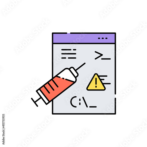 Code injection olor line icon. Pictogram for web page, mobile app, promo.