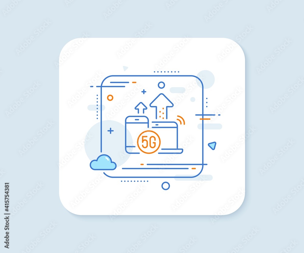 5g internet line icon. Abstract square vector button. Wireless technology sign. Mobile devices wifi symbol. 5g internet line icon. Quality concept badge. Vector 5g internet line icon. Abstract square vector button. Wireless technology sign. Mobile devices wifi symbol. 5g internet line icon. Quality concept badge. Vector